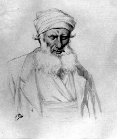 Un Patriarche — James Tissot (1858) — watercolor with graphite underdrawing on cream, moderately thick, smooth wove paper, Walters Art Museum, Baltimore