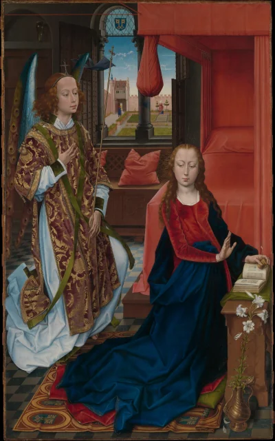L'Annonciation — Hans Memling (1465) — Oil on wood, Metropolitan Museum of Art, New York, NY