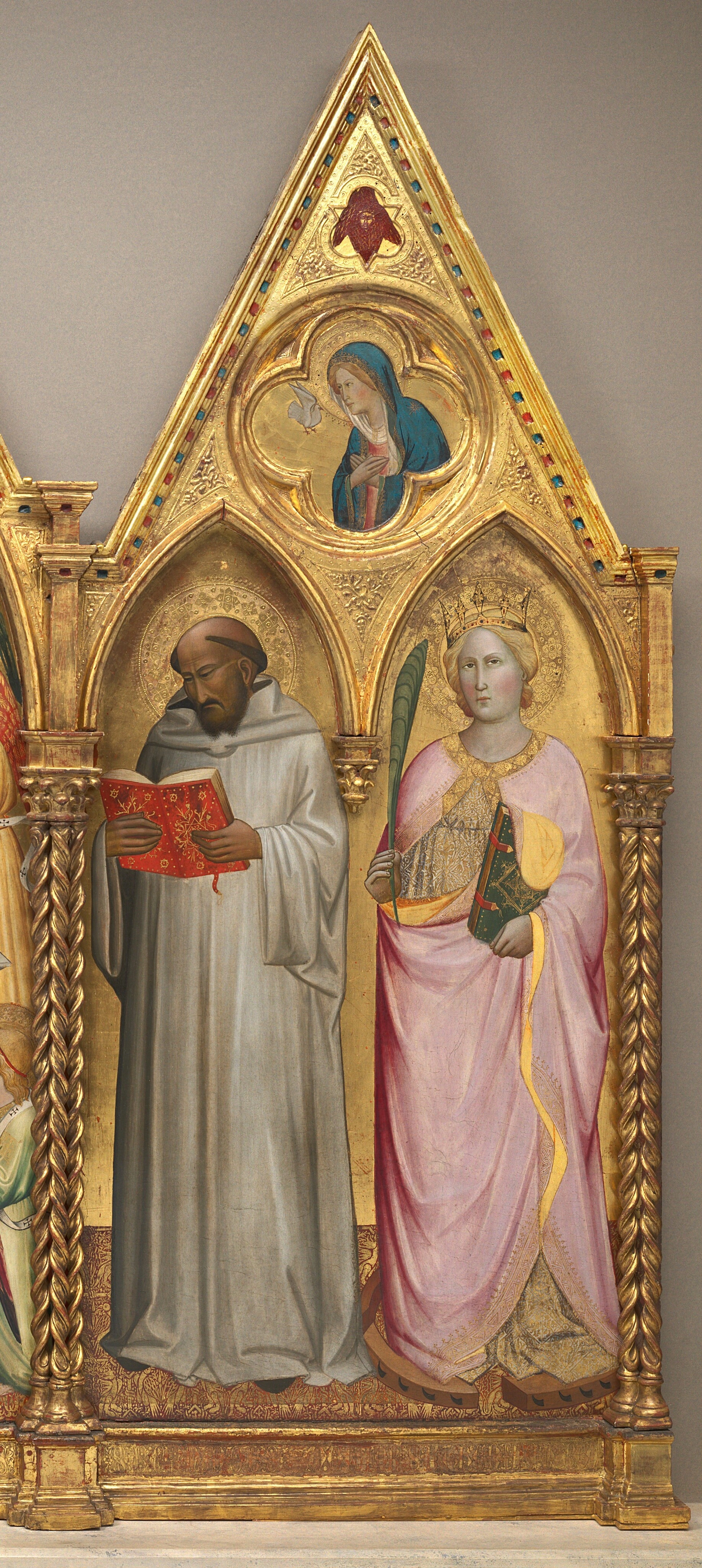 Saint Bernard et sainte Catherine d'Alexandrie avec la Vierge de l'Annonciation [panneau droit]
