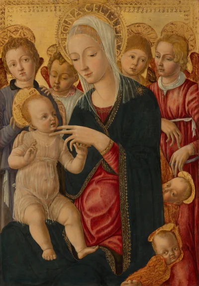 La Vierge à l'Enfant avec anges et chérubins — Matteo di Giovanni (1460) — tempera on poplar panel, National Gallery of Art, Washington
