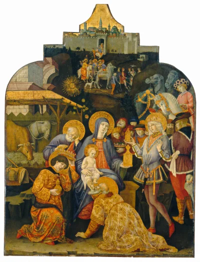 L'Adoration des Mages — Benvenuto di Giovanni (1470) — tempera on poplar panel, National Gallery of Art, Washington