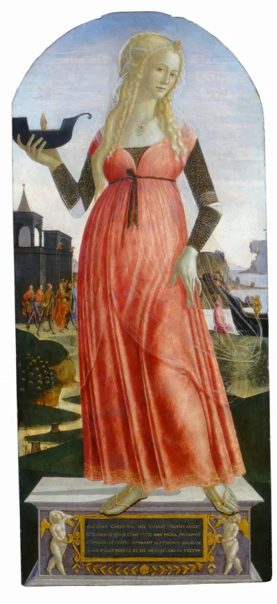Claudia Quinta — Neroccio de' Landi (1490) — tempera on poplar panel, National Gallery of Art, Washington
