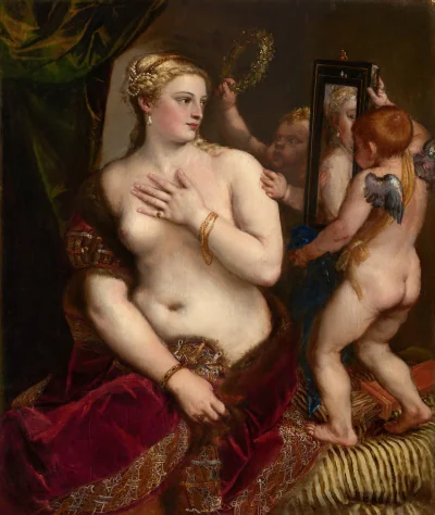 Vénus au miroir — Titien (1555) — oil on canvas, National Gallery of Art, Washington