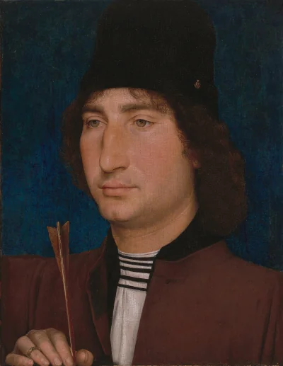 Portrait d'un homme avec une flèche — Hans Memling (1470) — oil on panel, National Gallery of Art, Washington