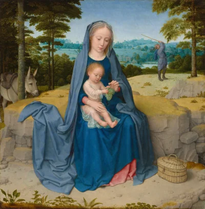 Le Repos lors de la fuite en Égypte — Gerard David (1510) — oil on panel, National Gallery of Art, Washington