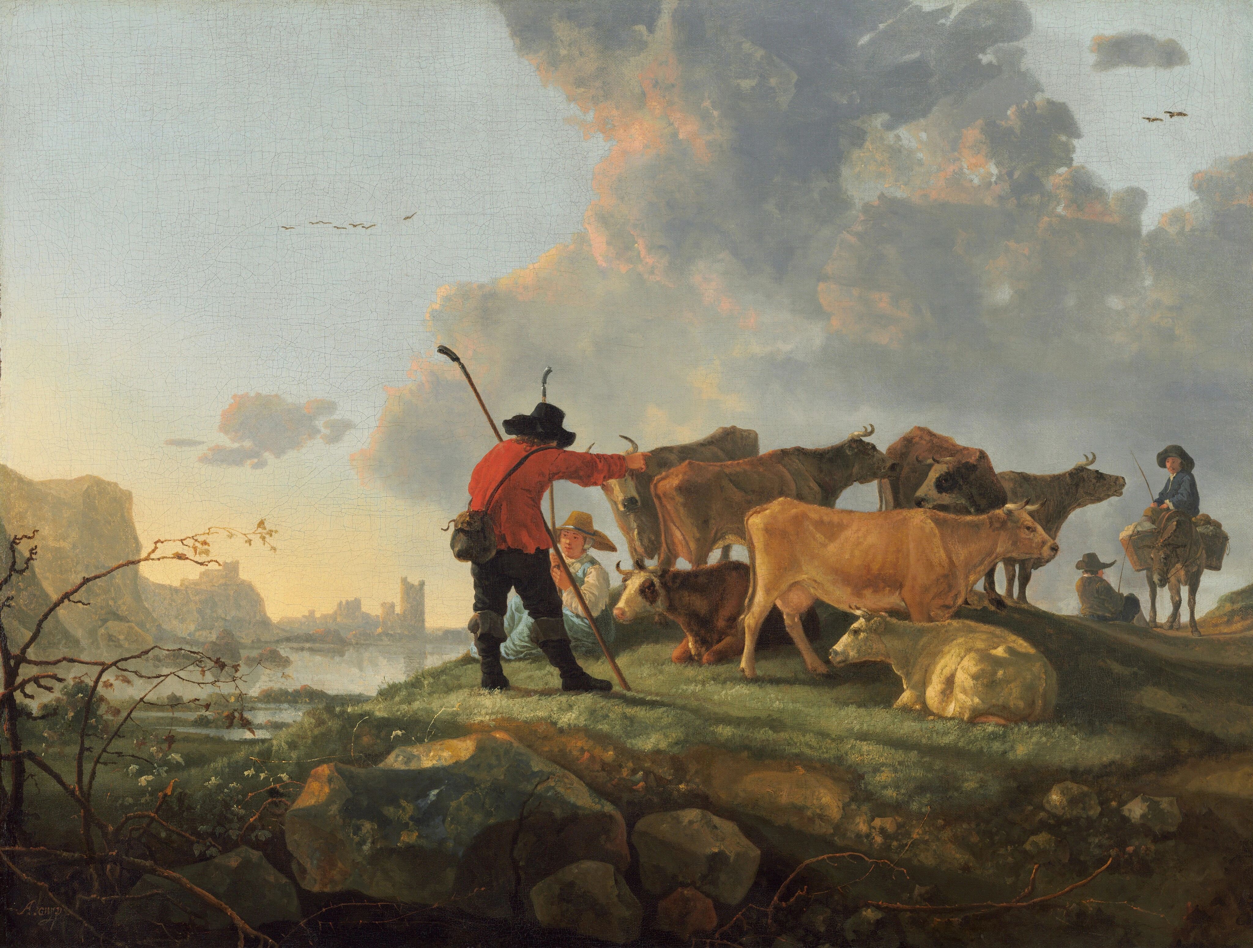 Bergers gardant le bétail