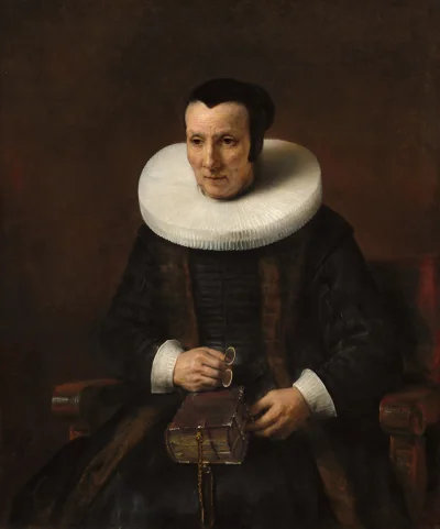 Une Vieille Dame avec un Livre — Rembrandt van Rijn and Workshop (1637) — oil on canvas, National Gallery of Art, Washington