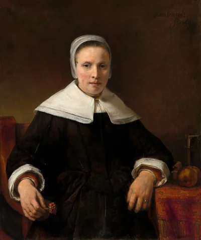 Une Femme Tenant un Œillet — Rembrandt van Rijn (1656) — oil on canvas, National Gallery of Art, Washington