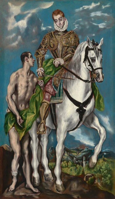 Saint Martin et le Mendiant — El Greco (1600) — oil on canvas, National Gallery of Art, Washington