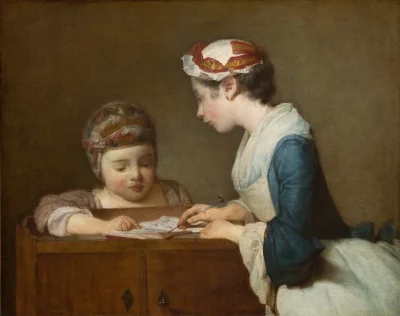 La Petite Institutrice — Jean Siméon Chardin (1740) — oil on canvas, National Gallery of Art, Washington