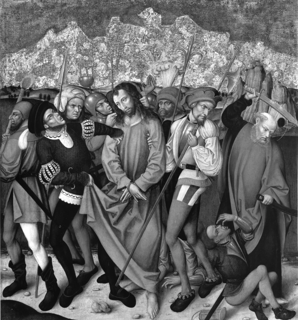 Retable de la Passion du Christ : Arrestation du Christ — German (1468) — oil on panel, Walters Art Museum, Baltimore