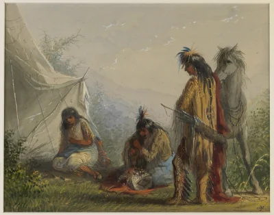Les Amours indiennes — Alfred Jacob Miller (1858) — watercolor on paper, Walters Art Museum, Baltimore