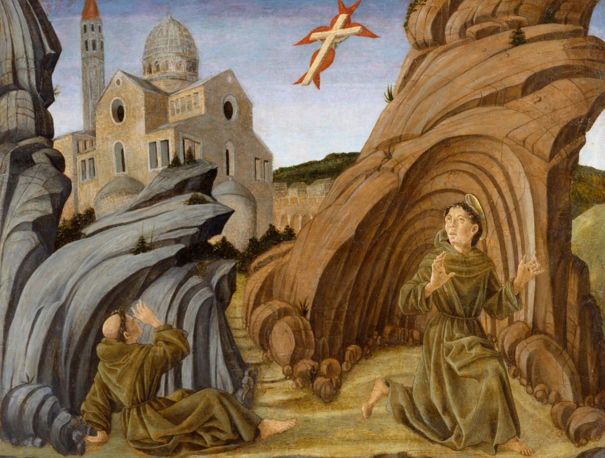 Saint François recevant les stigmates — Marco Zoppo (1446) — tempera on wood panel, Walters Art Museum, Baltimore