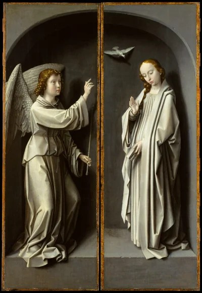 Archange Gabriel ; La Vierge Annonciée — Gerard David (1507) — Oil on oak panel, Metropolitan Museum of Art, New York, NY