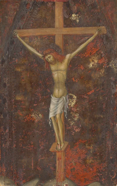 Christ sur la croix [verso] — Andrea de’ Bartoli (1380) — tempera on panel, National Gallery of Art, Washington