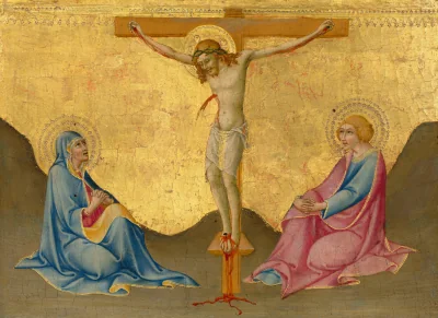 La Crucifixion — Sano di Pietro (1445) — tempera on poplar panel, National Gallery of Art, Washington