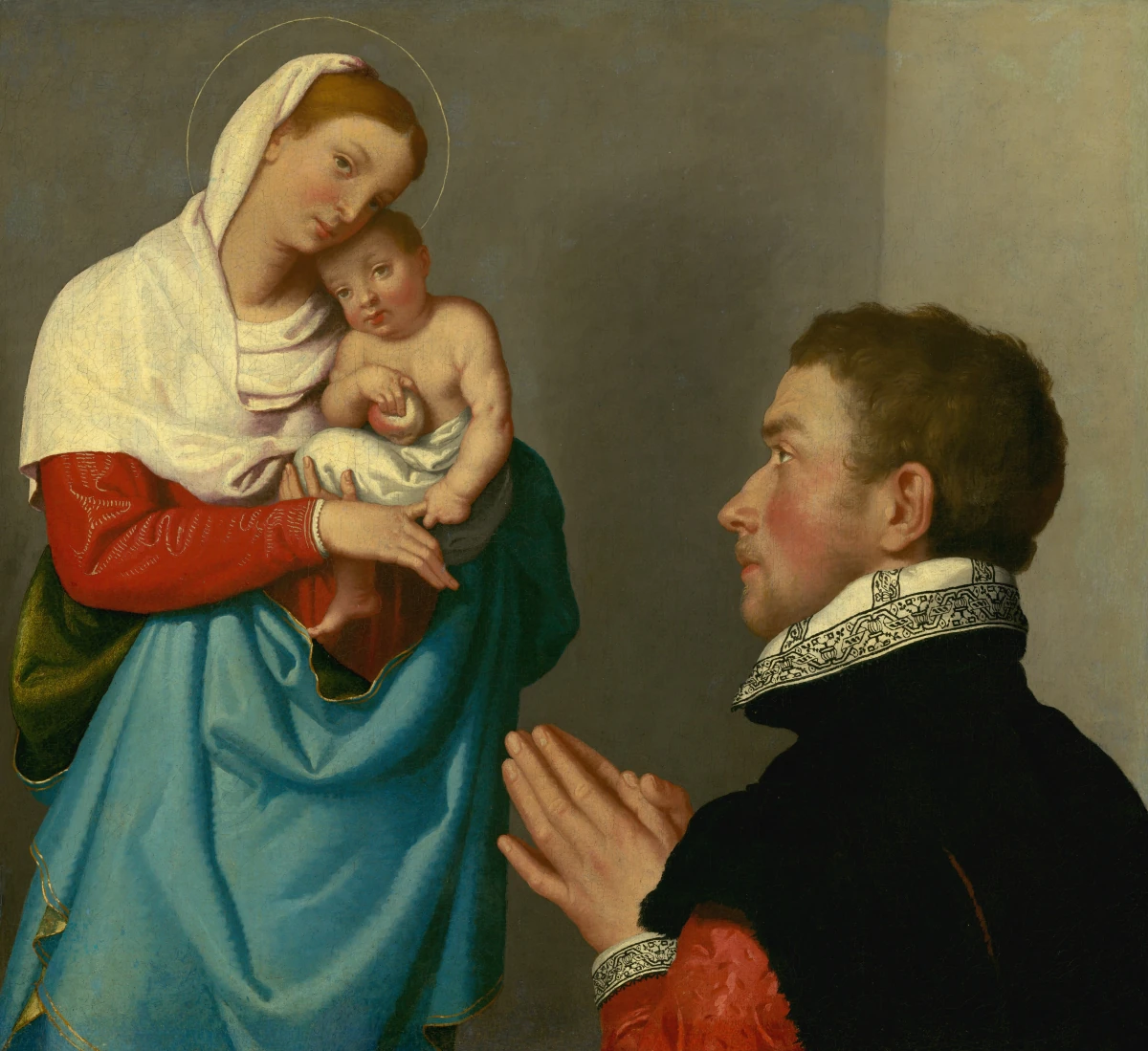 Un gentilhomme en adoration devant la Madone — Giovanni Battista Moroni (1560) — oil on canvas, National Gallery of Art, Washington