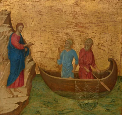La Vocation des apôtres Pierre et André — Duccio di Buoninsegna (1308) — tempera on panel, National Gallery of Art, Washington