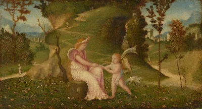 Vénus et Cupidon dans un paysage — Giorgione (1505) — oil on panel, National Gallery of Art, Washington