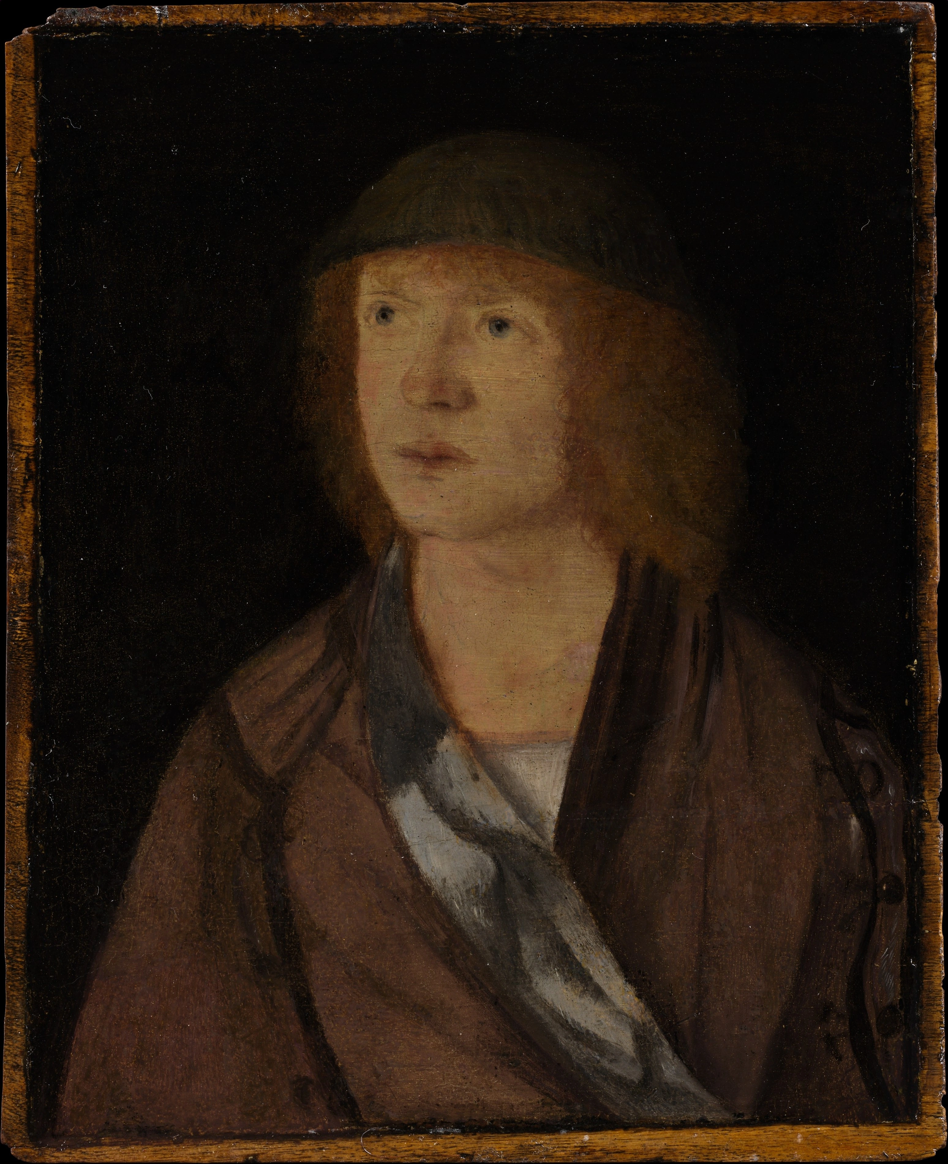 Portrait d'un jeune homme ; (verso) Jeune fille tressant une guirlande