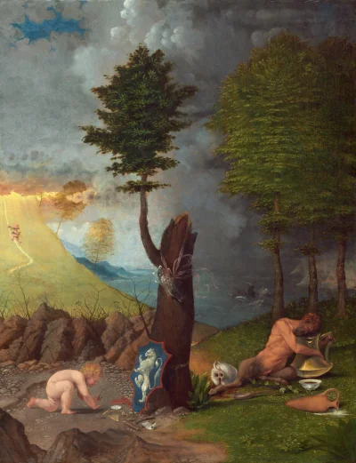Allégorie de la Vertu et du Vice — Lorenzo Lotto (1505) — oil on panel, National Gallery of Art, Washington