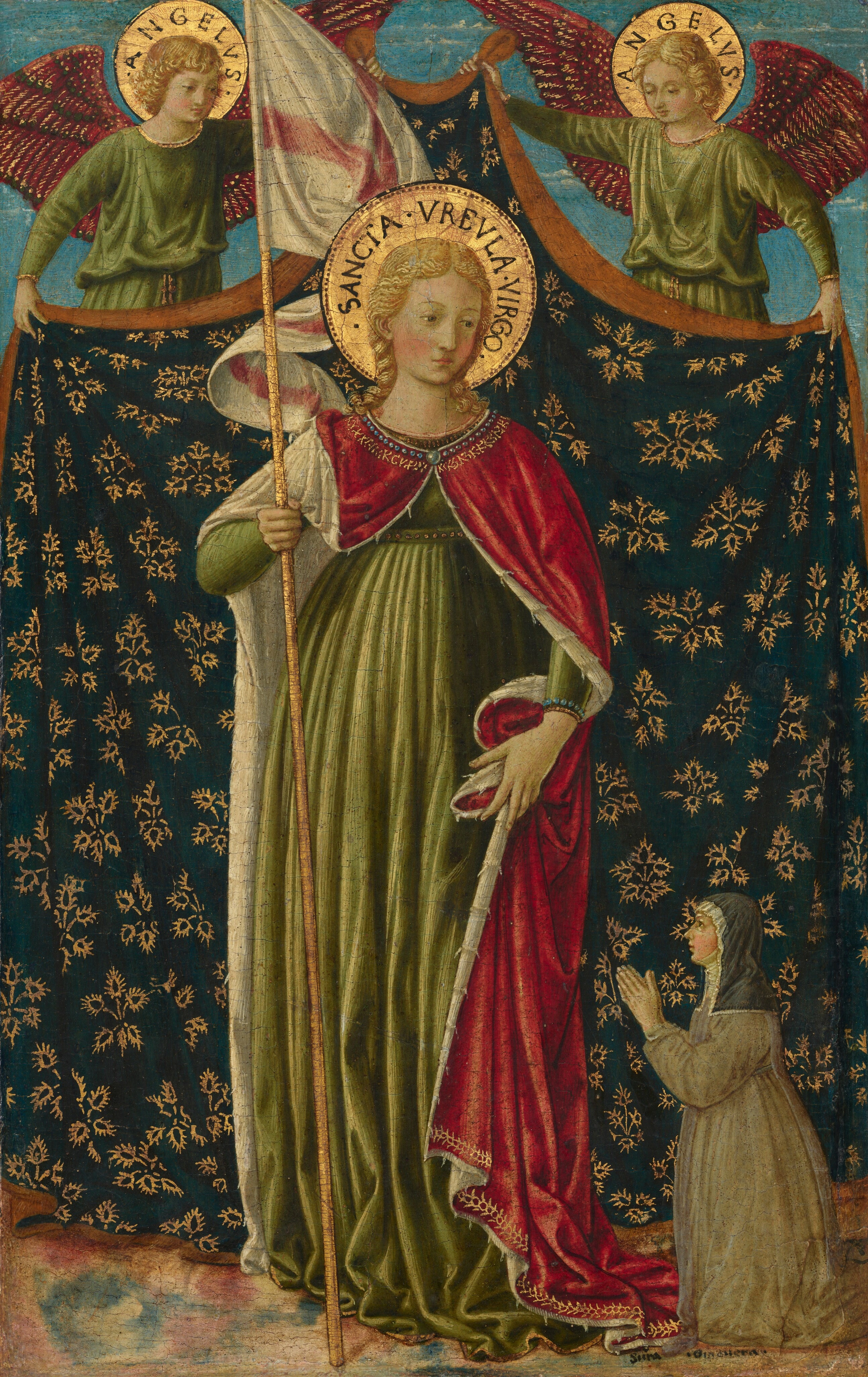 Sainte Ursule avec deux anges et le donateur