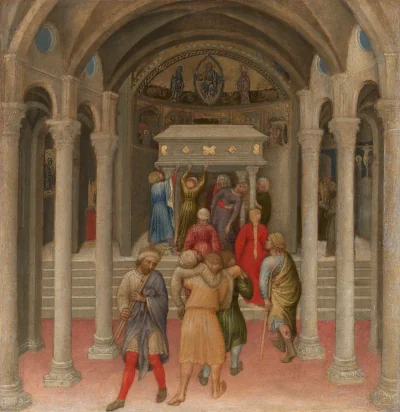 Les Estropiés et les malades guéris au tombeau de saint Nicolas — Gentile da Fabriano (1425) — tempera on panel, National Gallery of Art, Washington