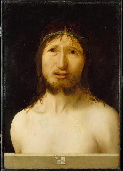 Christ Crowned with Thorns — Antonello de Messine (1450) — Oil, possibly over tempera, on wood, Metropolitan Museum of Art, New York, NY