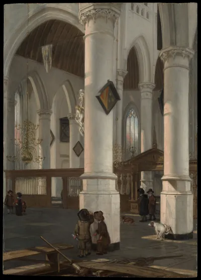 Interior of the Oude Kerk, Delft — Emanuel de Witte (1650) — Oil on wood, Metropolitan Museum of Art, New York, NY