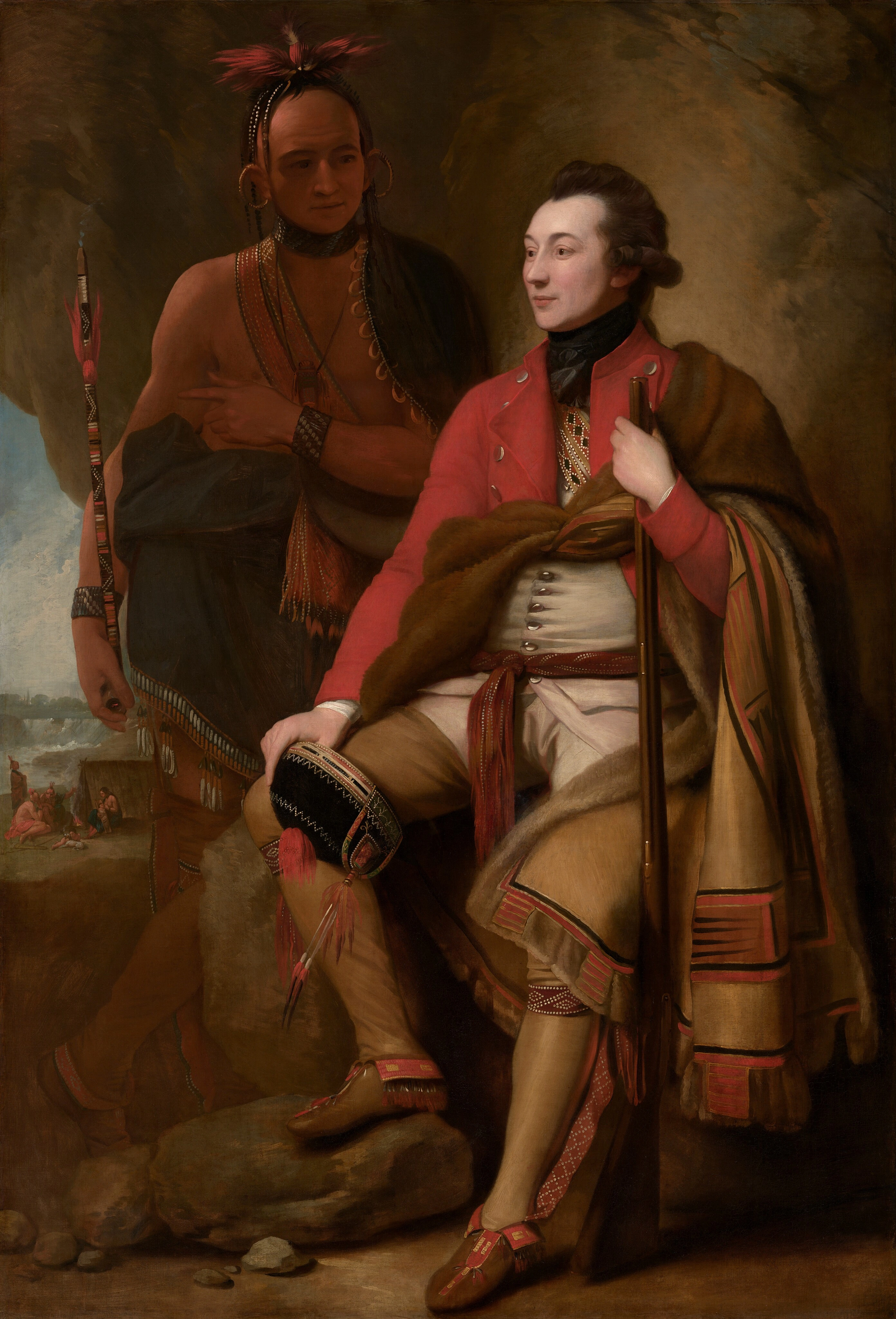Le colonel Guy Johnson et Karonghyontye (capitaine David Hill)