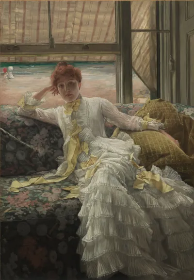 Seaside (July: Specimen of a Portrait) — James Tissot (1878) — oil on fabric, Cleveland Museum of Art