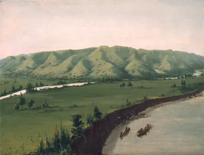 Nishnabottana Bluffs, 1070 Miles above St. Louis — Catlin, George (1830) — Paintings, Smithsonian