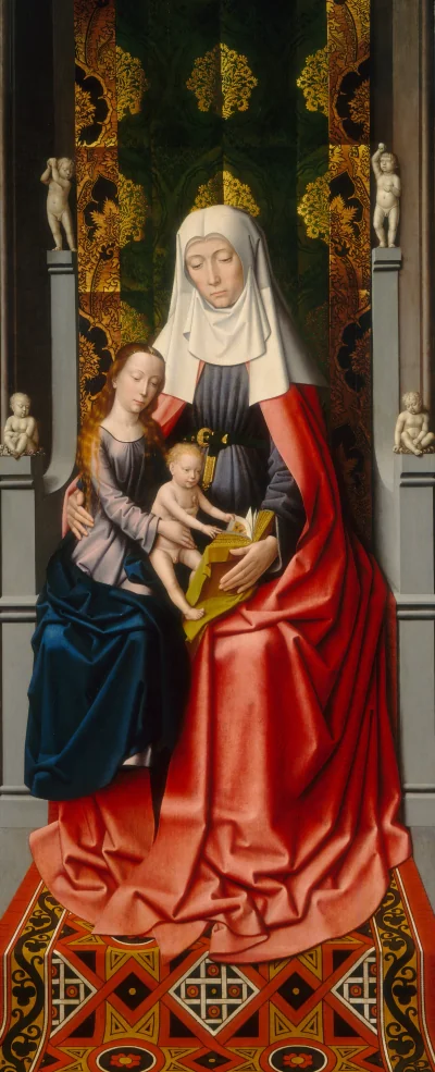 Le Retable de Sainte Anne : Sainte Anne avec la Vierge et l'Enfant [panneau central] — Gerard David and Workshop (1500) — oil on panel, National Gallery of Art, Washington
