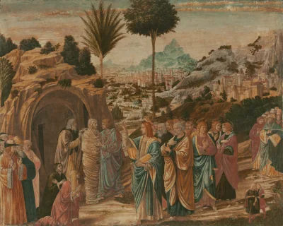 La Résurrection de Lazare — Benozzo Gozzoli (1492) — oil (?) on canvas, National Gallery of Art, Washington