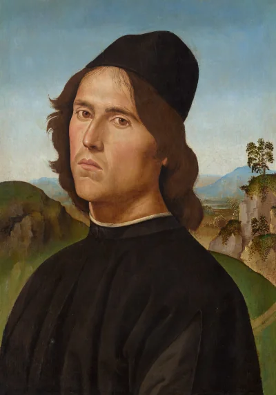 Portrait de Lorenzo di Credi — Pietro Perugino (1488) — oil on panel transferred to canvas, National Gallery of Art, Washington