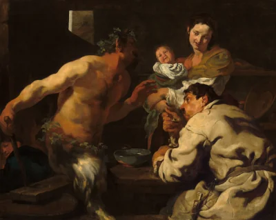 Le Satyre et le paysan — Johann Liss (1623) — oil on canvas, National Gallery of Art, Washington