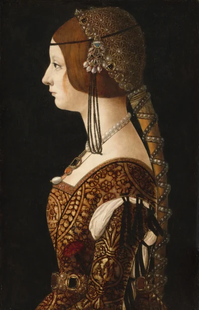 Bianca Maria Sforza — Ambrogio de Predis (1493) — oil on poplar panel, National Gallery of Art, Washington
