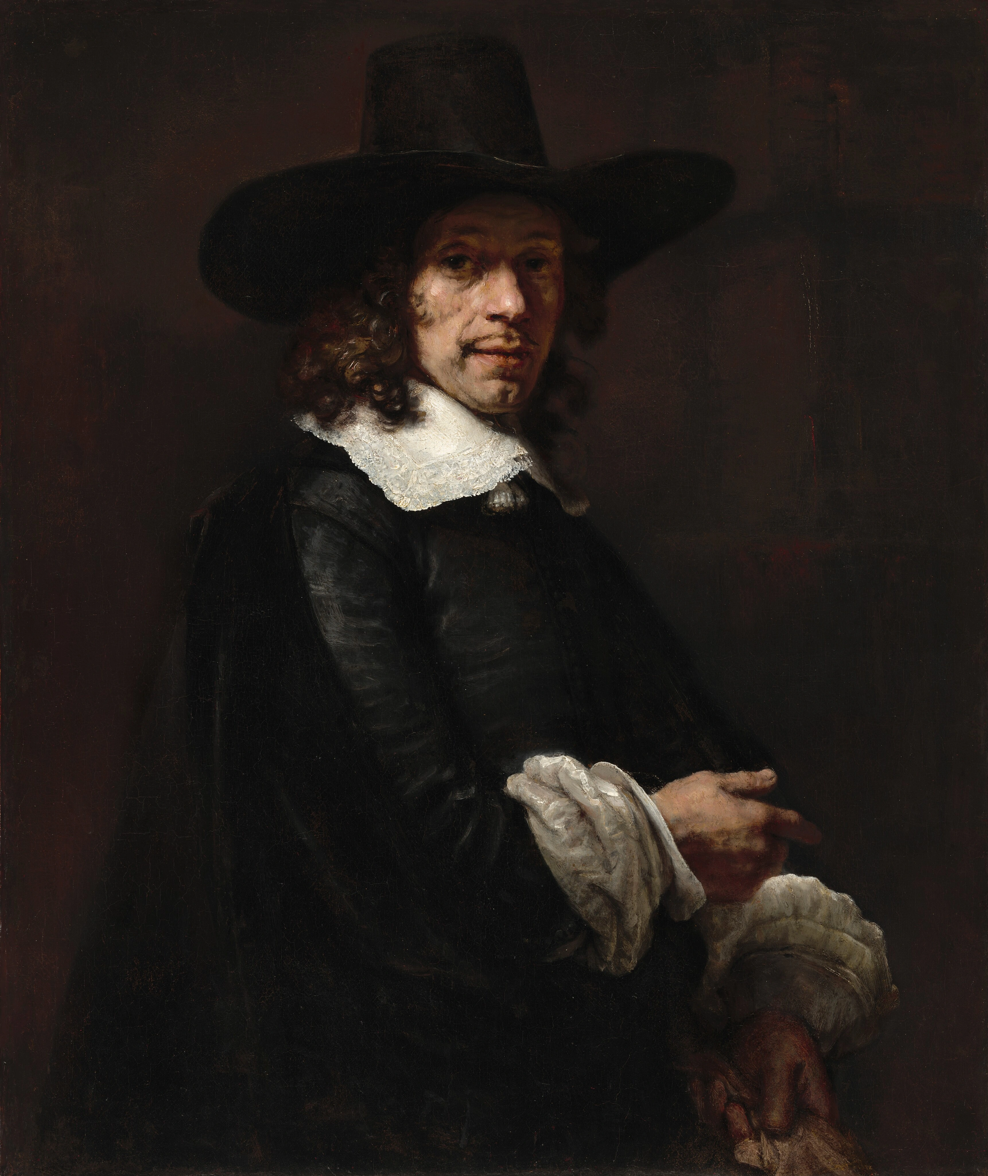 Portrait d'un Gentleman avec un Chapeau Haut et des Gants