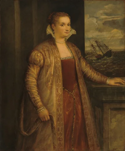 Emilia di Spilimbergo — Assistant of Titian, possibly begun by Gian Paolo Pace (1560) — oil on canvas, National Gallery of Art, Washington