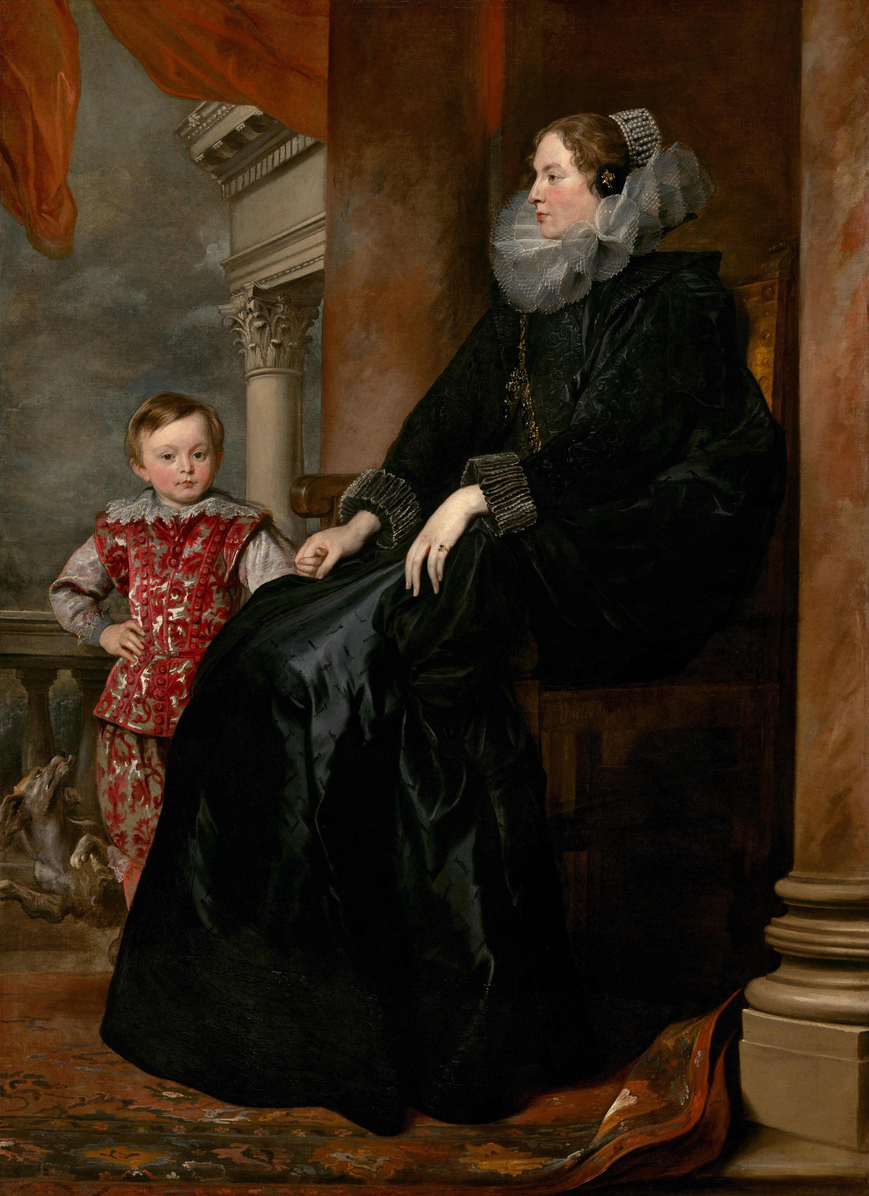 Une noble génoise et son fils
