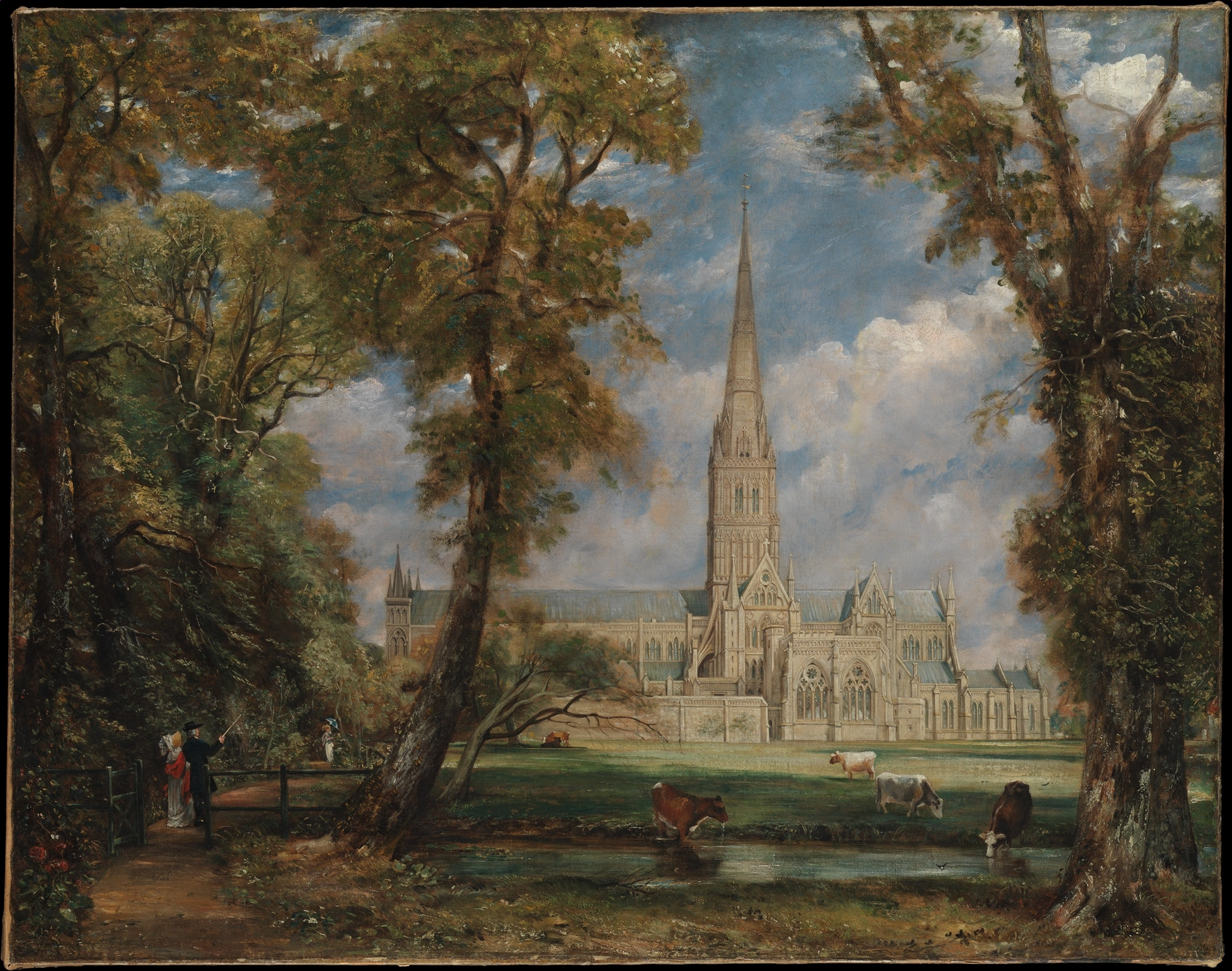 Cathédrale de Salisbury vue des jardins de l'évêque