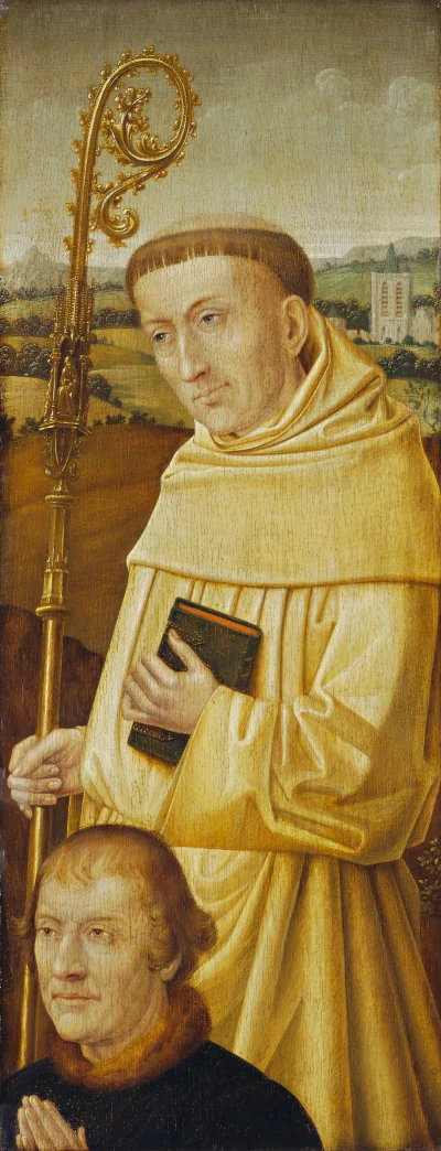 Saint Bernard avec donateur [avers] — Imitator of Flemish 15th Century (1900) — oil on panel, National Gallery of Art, Washington