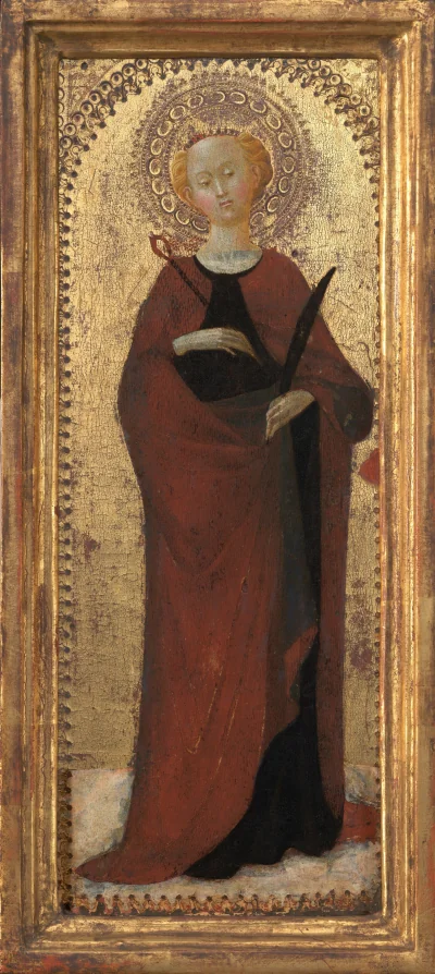 Sainte Apollonie — Sassetta (1435) — tempera on poplar panel, National Gallery of Art, Washington