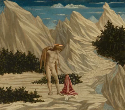 Saint Jean dans le désert — Domenico Veneziano (1445) — tempera on panel, National Gallery of Art, Washington