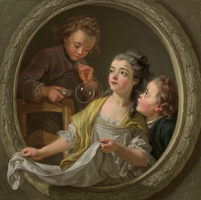 Les Bulles de savon — Charles Amédée Philippe Van Loo (1764) — oil on canvas, National Gallery of Art, Washington