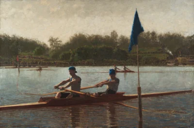 Les Frères Biglin contournant la marque — Thomas Eakins (1873) — oil on canvas, Cleveland Museum of Art