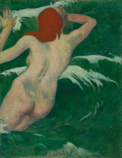 Dans les vagues — Paul Gauguin (1889) — oil on fabric, Cleveland Museum of Art