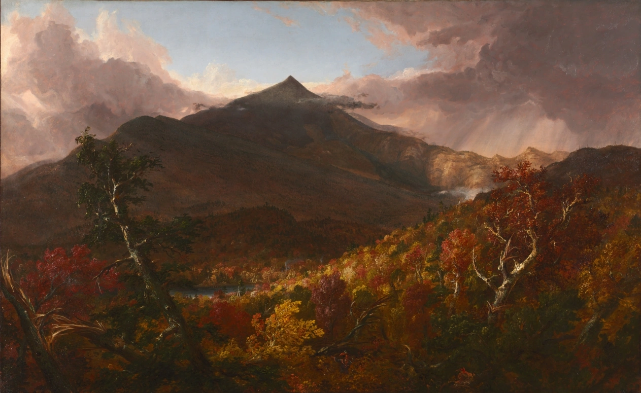 Vue de la montagne Schroon, comté d'Essex, New York, après une tempête