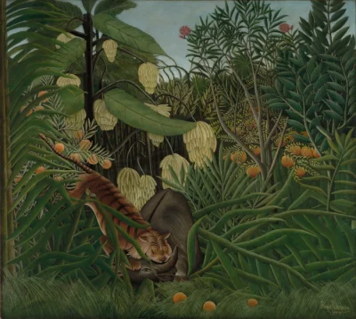 Combat entre un tigre et un buffle — Henri Rousseau (1908) — oil on fabric, Cleveland Museum of Art