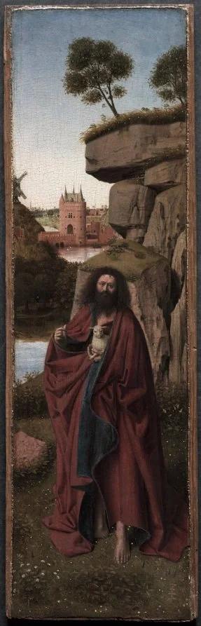 Saint Jean-Baptiste dans un paysage — Petrus Christus (1440) — oil on panel, Cleveland Museum of Art